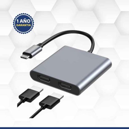 HUB Adaptador Doble Hdmi 4k Usb C 4 IN 1ACC07