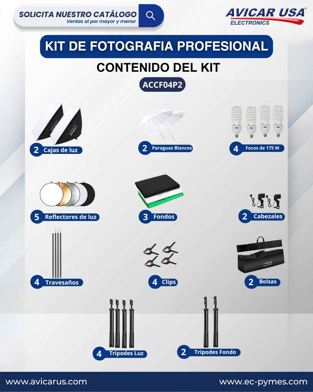 Kits de estudio Fotografía Profesional</br><strong>ACCF04P2</strong> - Image 2